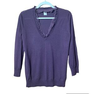 J. Crew Purple V-Neck Sweater